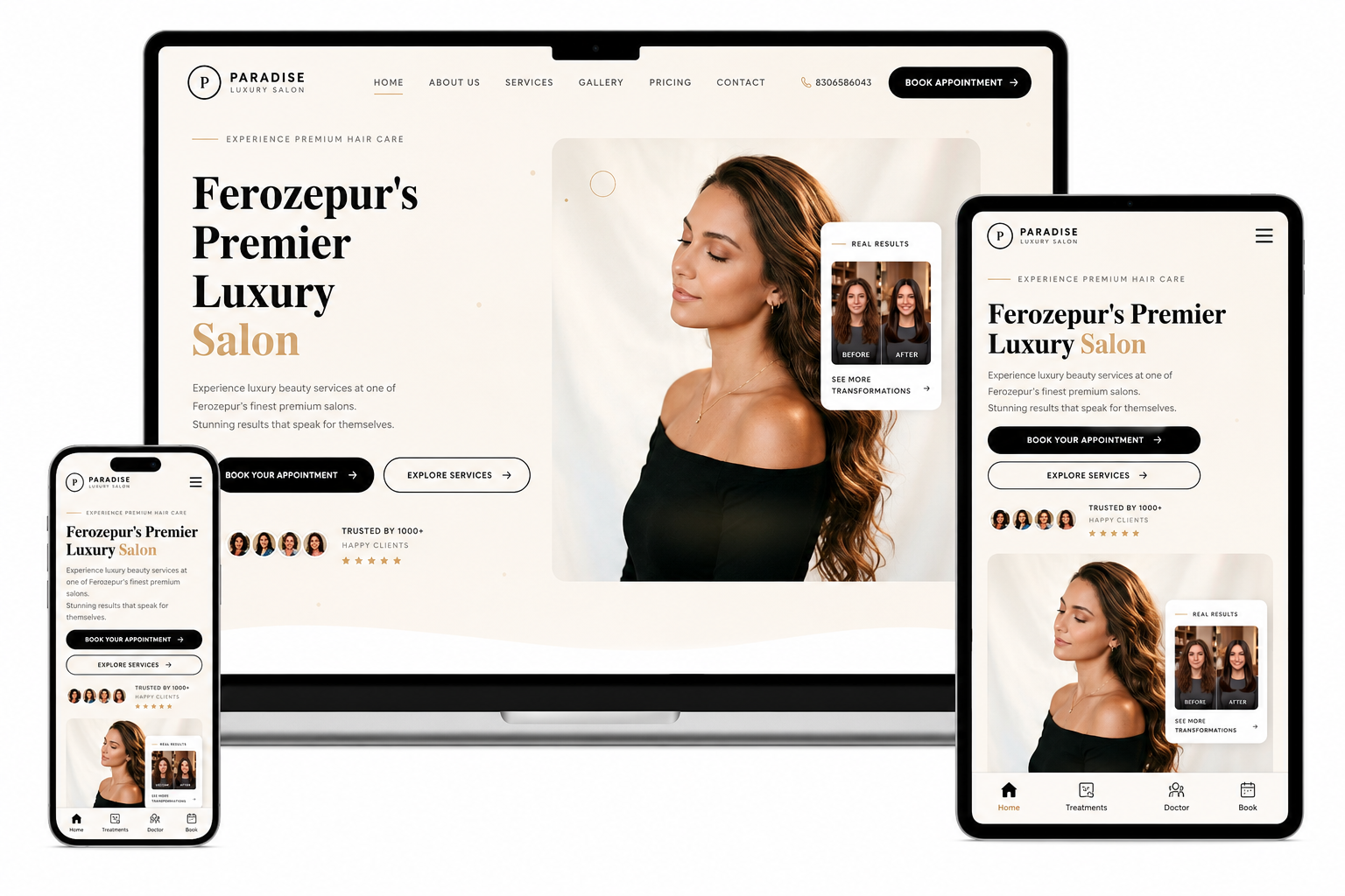 Modern Luxury Salon Website Design